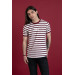 Slimfit Striped Zero Collar Men's Combed Combed T-Shirt