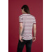 Slimfit Striped Zero Collar Men's Combed Combed T-Shirt