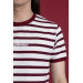 Slimfit Striped Zero Collar Men's Combed Combed T-Shirt