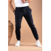 Slim Fit Slim Leg Waist Elastic Yarn Lycra Jogger Trousers