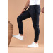 Slim Fit Slim Leg Waist Elastic Yarn Lycra Jogger Trousers