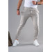 Slim Fit Slim Leg Waist Elastic Yarn Lycra Jogger Trousers