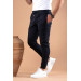 Slim Fit Slim Leg Waist Elastic Yarn Lycra Jogger Trousers