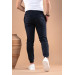 Slim Fit Slim Leg Waist Elastic Yarn Lycra Jogger Trousers