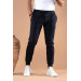 Slim Fit Slim Leg Waist Elastic Yarn Lycra Jogger Trousers