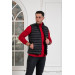 Men's Quilted Vest With Slimfit Steel Collar Zipper Closure