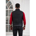 Men's Quilted Vest With Slimfit Steel Collar Zipper Closure