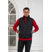 Men's Quilted Vest With Slimfit Steel Collar Zipper Closure