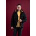 Men's Inflatable Puffer Jacket With Slimfit Hooded Lined