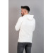 Slimfit Hooded Men's Sports White Sweatshirt