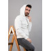 Slimfit Hooded Men's Sports White Sweatshirt