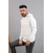 Slimfit Hooded Men's Sports White Sweatshirt