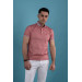 Slimfit Polo Neck Buttoned Mercerized Fabric Men's T-Shirt