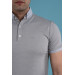 Slimfit Polo Neck Buttoned Mercerized Fabric Men's T-Shirt