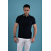 Slimfit Polo Neck Buttoned Mercerized Fabric Men's T-Shirt