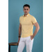 Slimfit Polo Neck Buttoned Mercerized Fabric Men's T-Shirt