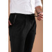 Slimfit Single Pleated Slim-Length Zipper Detail Personalized Fabric Trousers