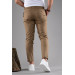 Slimfit Single Pleated Slim-Length Zipper Detail Personalized Fabric Trousers