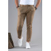 Slimfit Single Pleated Slim-Length Zipper Detail Personalized Fabric Trousers