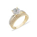 Solitaire Wedding Ring 2 Rows 3.40 Grams 14 Carat Gold