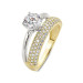 Solitaire Wedding Ring 3 Rows 4.65 Grams 14 Carat Gold