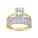 Solitaire Wedding Ring 4 Rows 14 Carat Gold 3.22 Grams