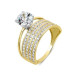 Solitaire Wedding Ring 4 Rows 3.65 Grams 14 Carat Gold