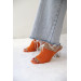 Tori Orange Women's Knitwear Heeled Sandals