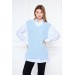 Women's Sweater Long V-Neck Light Blue 32981