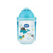Wee Baby Patterned Glass With Straw 380 Ml 171 Blue