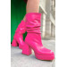 Wever Fuchsia Sheer Platform Women's Heeled Boots
