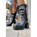 Wever Black Sheer Platform Women's Heeled Boots