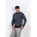 Woolen World Eyelet Zero Collar Regular Fit Men's Sweater
