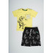 Kids With Dinosaur Print Cotton Shorts Suit