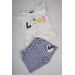 Baby Girl Suit With Rabbit Checked Shorts