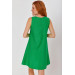 Green Sleeveless Skirt A-Line Back Zipper Dress