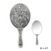 Gms 925 Sterling Silver Hand Mirror With Rose Pattern