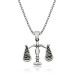 Gms Scales Of Justice Men's Sterling Silver Necklace