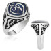Arabic Elif Vav Written Men's Silver Ring