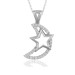 Gms Crescent Star Women's Silver Necklace