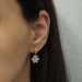 Gms White Flower Women's Silver Earrings