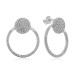 Gms White Hoop Women's Silver Earrings