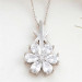 Gms White Love Flower Women's Sterling Silver Necklace
