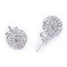 Gms White Stone Ball Studded Women's Sterling Silver Earrings