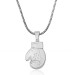 Gms Boxing Glove Men's Silver Necklace