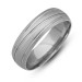 Convex Line Pattern Rhodium Silver Wedding Ring