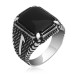 Elif Onyx Men's Silver Ring