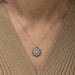 Gms Diamond Mounted Flower Women's Silver Necklace