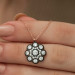 Gms Diamond Mounted Flower Women's Silver Necklace