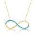 Gms Turquoise Stone Infinity Women's Silver Necklace